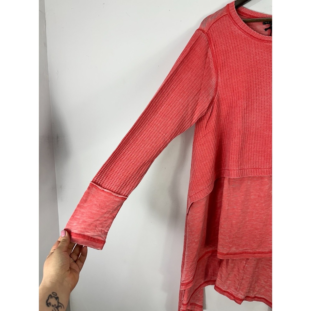 Deborah Glassman DG Waffle Knit Tunic Top XL Lagenlook Asymmetrical‎ Sharkbite - Picture 4 of 9